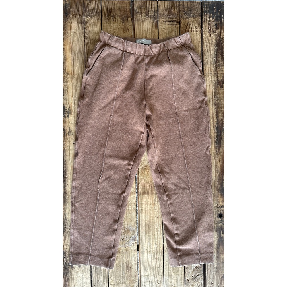 Everlane The Dream Pant Cocoa Brown Knit Tapered Leg Elastic Waist Cropped